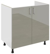 Corp Masca Chiuveta Karo, 2 Usi, Gri Lucios/Alb, MDF, 80 x 50 x 80 cm
