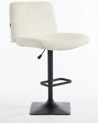 HR150KW Scaun Alb din Catifea Reiată cu Bază Neagră