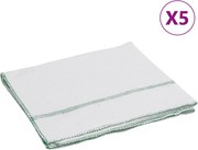 vidaXL Lavete de curățat, 5 buc., alb cu dungi verzi, 50x60 cm