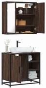 vidaXL Set mobilier de baie, 2 piese, stejar maro, lemn prelucrat