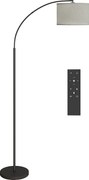 HOMCOM Lampada da Terra Regolabile Telecomando e Timer 1h Paralume Girevole Nero | Aosom Romania