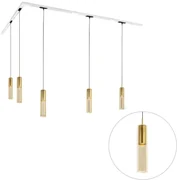 Sistem de iluminat modern pe șină cu 5 pendule aurii monofazat - Iconic Lloyd