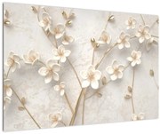 Tablou - floare aurie - abstractă (90x60 cm)