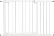 Poarta de siguranta copii Kidizi Rexa alb, reglabila 104-110 cm, montaj prin presiune, inchidere automata, certificata EN 1930