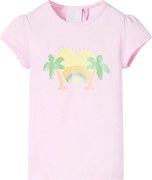 vidaXL Tricou pentru copii, roz deschis, 128