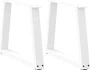 vidaXL Picioare pentru măsuță de cafea în formă de V, 2 buc., alb, 70x(42-43,3) cm, oțel