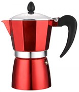 Cafetiera moka Rosberg R51173BP3, 3 cesti, 150ml, Aluminiu, Rosu