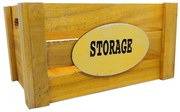 Set 3 Cutii depozitare STORAGE, Galben, Lemn
