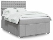 vidaXL Pat continental, gri deschis, 140x200 cm, material textil