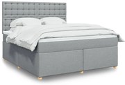 vidaXL Pat continental, gri deschis, 180x200 cm, material textil