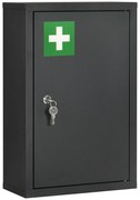 Kleankin Dulapior Medicamente Negru Montare Perete cu 3 Nivele și 2 Chei | Aosom Romania