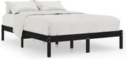vidaXL Cadru de pat King Size, negru, 150x200 cm, lemn masiv
