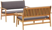 vidaXL Set de canapele pentru grădină 3 pcs Maro 120 x 65,5 x 79 cm