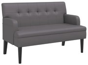 vidaXL Banchetă cu spătar, gri, 112x65,5x75 cm, piele ecologică