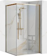 Cabina de dus SOLAR cu cadita alba 90x90 cm auriu