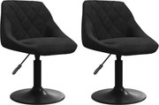vidaXL Scaune de bucătărie pivotante, 2 buc., negru, catifea