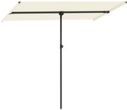 Outsunny Umbrelă de soare 180 de grade rotativă, înălțime reglabilă, umbrelă de grădină cu stâlp de aluminiu 150x205 cm Bej | Aosom Romania