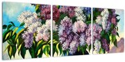 Tablou - Buchet de liliac (cu ceas) (90x30 cm)