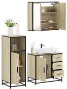 vidaXL Set mobilier de baie, 3 piese, stejar sonoma, lemn prelucrat