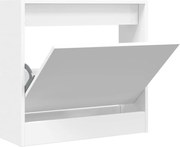 vidaXL Pantofar, alb, 60x21x57 cm, lemn prelucrat