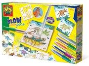 Set creativ – Desenez dinozauri cu markere cu aerograf ca isi schimba culoarea