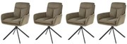 Set 4 scaune rotative K536 stofa olive