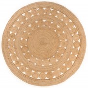 vidaXL Covor din iută cu design împletit, 180 cm, rotund