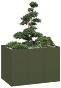 vidaXL Jardinieră, verde măsliniu, 120x80x80 cm, oțel