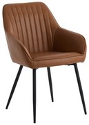 Set de scaune de sufragerie maro cu cotiere 2 buc. tapițat Nolan Stripe – Unique Furniture