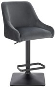 HR920KW Scaun Grafit din Catifea cu Bază Neagră