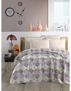 Cuvertură mov/crem din bumbac 200x230 cm Pique – Mila Home