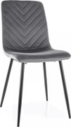 Scaun DAREN, gri - Bluvel 14, stofa catifelata/metal, 45x39x91 cm