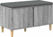 vidaXL Bancă pentru hol cu pernă cu ușă Sonoma gri 80 x 38 x 46 cm