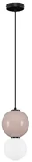 Pendul LED decorativ portelan mocha, sticla alb, NOESIS