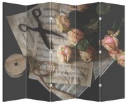 Paravan - Note muzicale și trandafiri (210x170 cm)