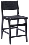 Scaun Bar Sylvanna Lemn, Tapiterie Piele Ecologica Negru