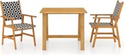 vidaXL Set mobilier de grădină, 3 piese, lemn masiv de acacia