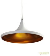 Lustra / Pendul metal design retro CHINK alb/auriu