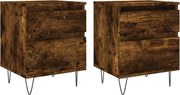vidaXL Noptiere, 2 buc., stejar fumuriu, 40x35x50 cm, lemn compozit