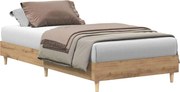 vidaXL Cadru pat fără saltea Stejar Artisan 90x200 cm Lemn prelucrat