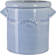 Ghiveci din ceramică glazurată manual 2L bleu deschis, „Brobacka"