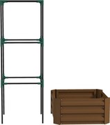 Outsunny Jardinieră înălțată cu grilaj, cutie de plantare cu suport de susținere, fund deschis, rezistent la intemperii, 61 cm x 61 cm x 140 cm, Braun | Aosom Romania