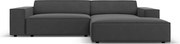 Coltar modular dreapta 3 locuri, Jodie, Micadoni Home, BL, 224x166x70 cm, catifea, gri