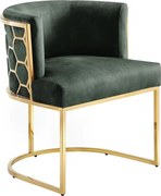 Scaun ELEGANCE catifea verde, otel inoxidabil auriu