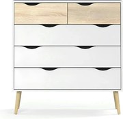 Comoda OSLO 75456, stejar sonoma/alb, DTD laminat, 99x39x101 cm