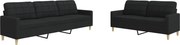 vidaXL Set de canapele, 2 piese, negru, material textil