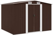 vidaXL Magazie de grădină, maro, 257 x 205 x 178 cm, oțel