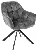 Set 2 scaune pivotante Papillon, catifea gri