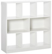 HOMCOM Bibliotecă Raft cu 8 Compartimente, Bibliotecă Modernă pentru Camera de Zi, Dormitor, Birou, 97.5x30x100 cm, Alb | Aosom Romania