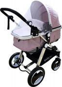 Carucior nou nascuti 2 in 1 Baby Care™ PRO S535, Cadru Aluminiu, roti din cauciuc plin,landou reversibil, Spatar reglabil in 3 trepte, Gri